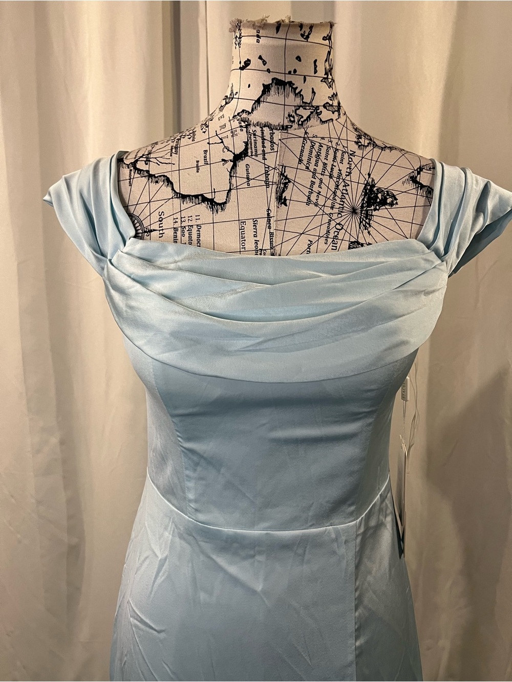 Stacees Off-Shoulder Light Blue Bridesmaid Formal Gown - Picture 2 of 12